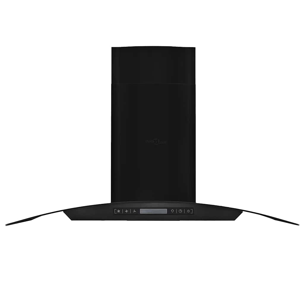 vidaXL Wandafzuigkap 756 m³/u 90 cm roestvrij staal zwart afbeelding