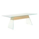 vidaXL Soffbord MDF och glas 110x55x40 cm ekfärgat