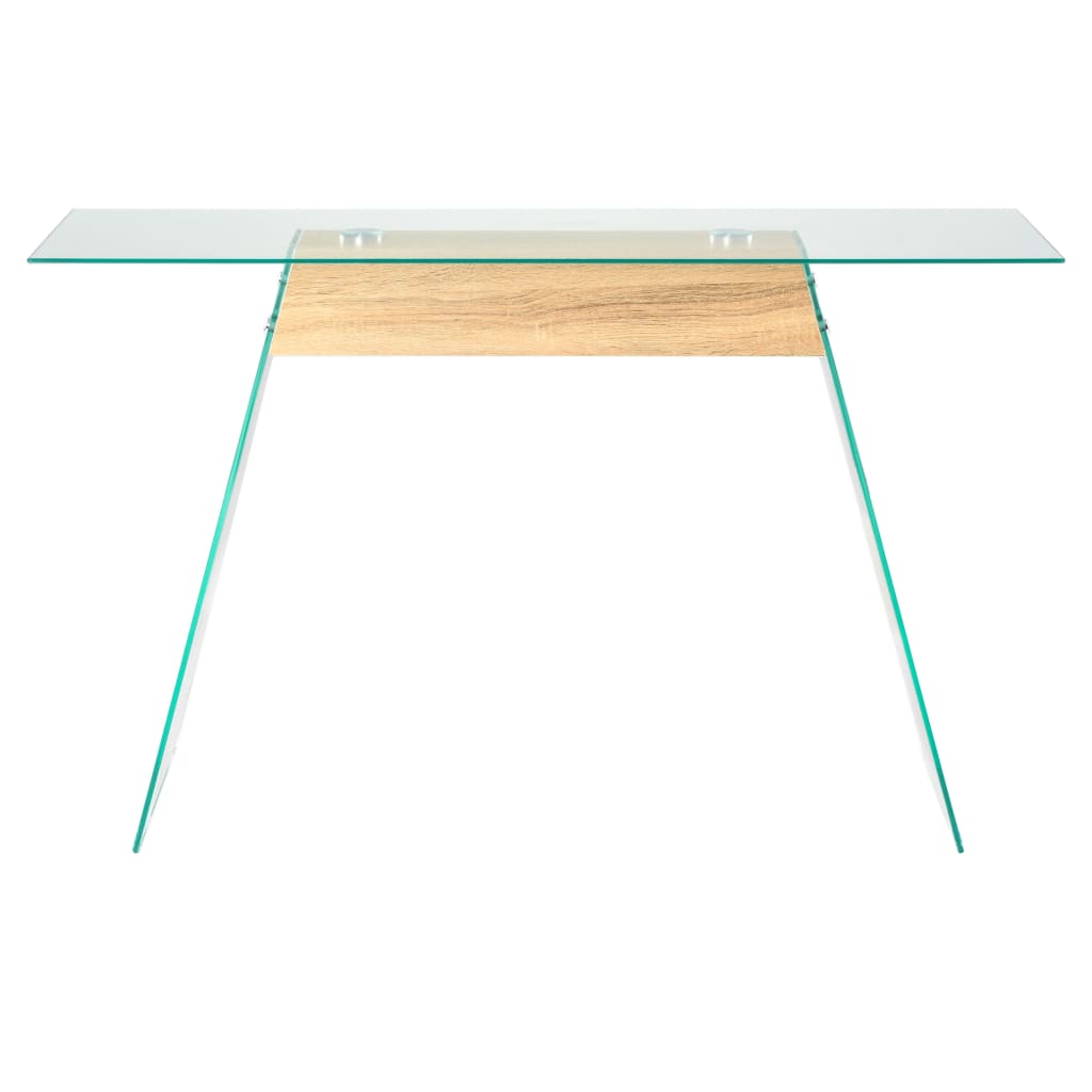 VidaXL - vidaXL Wandtafel 120x30x76 cm MDF en glas eikenkleur