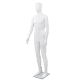 vidaXL Männliche Schaufensterpuppe mit Glassockel Weiß 185 cm