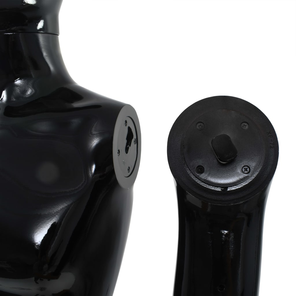 Pánská figurína celá postava základna sklo lesklá černá 185 cm