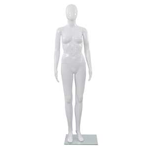 Dámská figurína celá postava základna ze skla lesklá bílá 175cm - obrázek 2