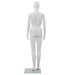 Dámská figurína celá postava základna ze skla lesklá bílá 175cm - obrázek 4