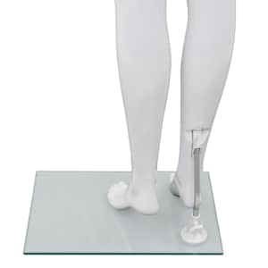 Dámská figurína celá postava základna ze skla lesklá bílá 175cm - obrázek 6