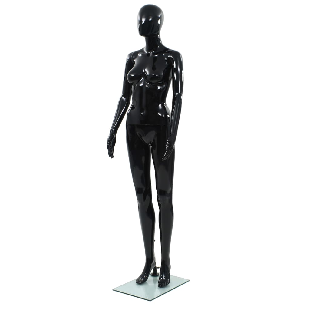 

vidaXL Full Body Female Mannequin with Glass Base Glossy Black 68.9"