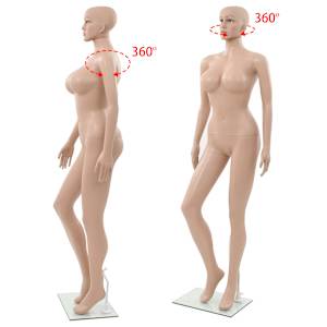 Dámská figurína se skleněnou základnou béžová 180 cm - obrázek 5