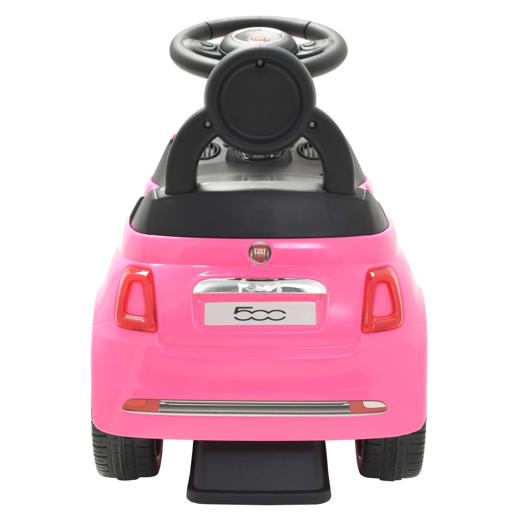 Rózsaszín ráülős Fiat 500 játékautó 