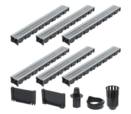 vidaXL Canais de drenagem 6 pcs aço galvanizado 6 m vidaXL Canais de drenagem 6 pcs aço galvanizado 6 m