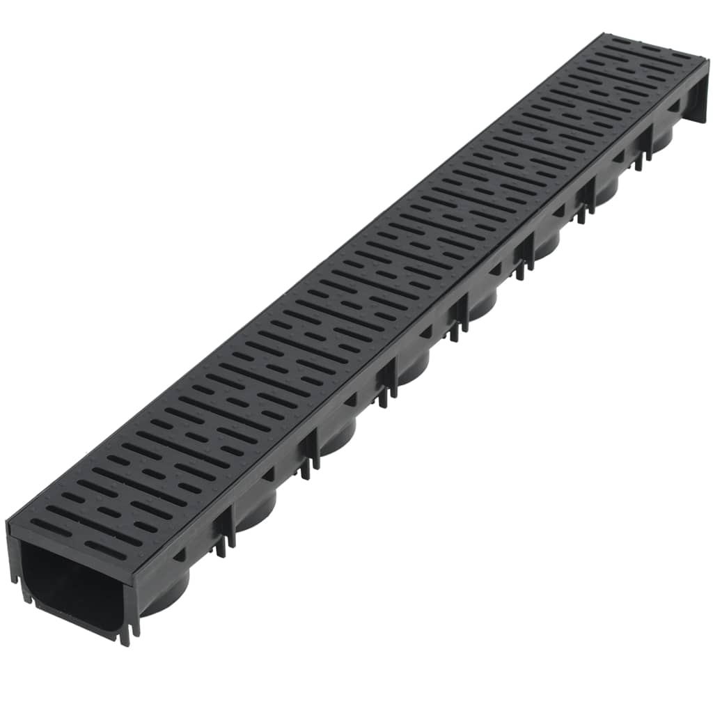 vidaXL Drainage Channels 12 pcs Plastic 12 m