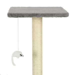Škrabadlo pro kočky se sisalovými sloupky 95 cm šedé - obrázek 6
