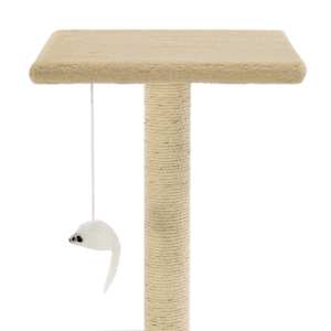 Škrabadlo pro kočky se sisalovými sloupky 95 cm béžové - obrázek 6