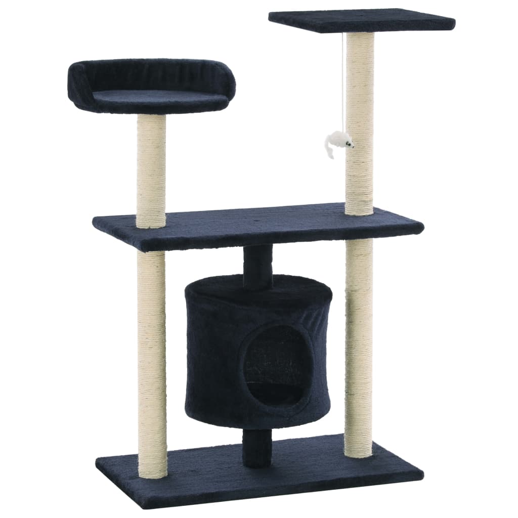 vidaXL Škrabadlo pro kočky se sisalovými sloupky 95 cm tmavě modré