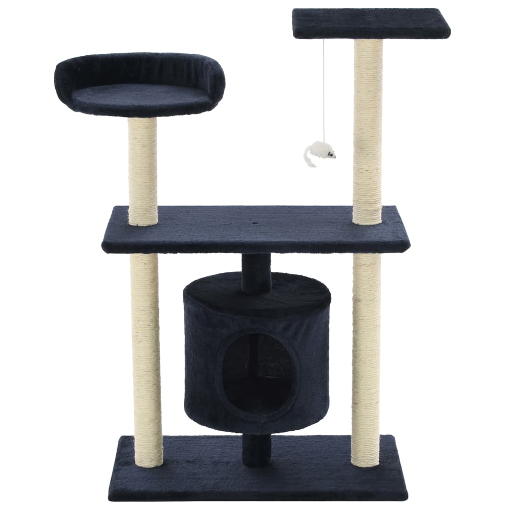 vidaXL Kattenkrabpaal met sisal krabpalen 95 cm donkerblauw afbeelding
