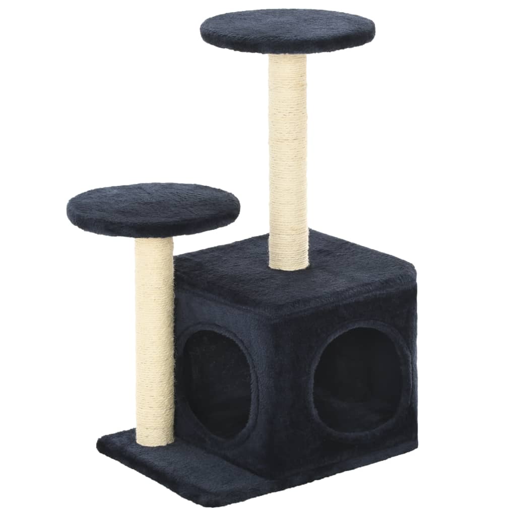 vidaXL Ĺ krabadlo pro koÄŤky se sisalovĂ˝mi sloupky 60 cm tmavÄ› modrĂˇ