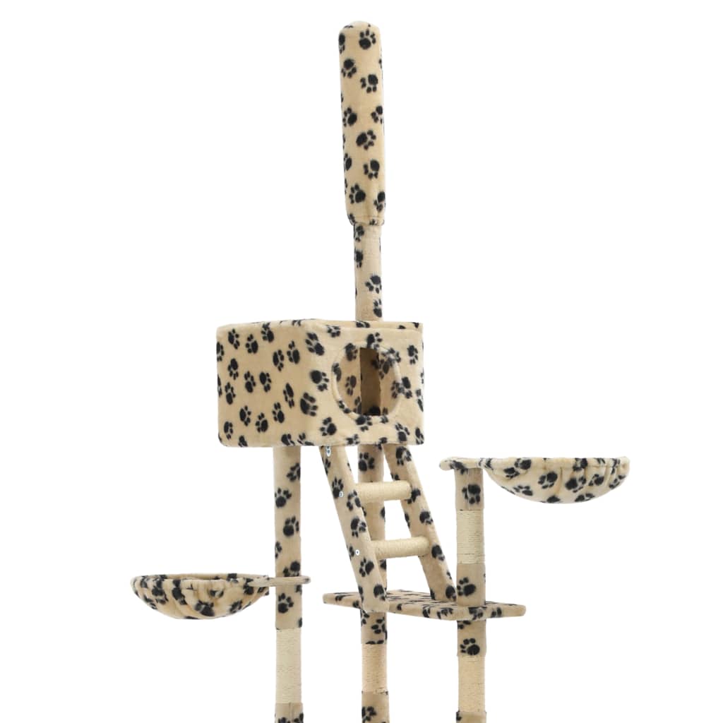 Bézs macskabútor szizál kaparófákkal 230-260 cm 