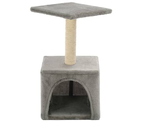 vidaXL Ansamblu pentru pisici, stâlp cu funie de sisal, gri, 55 cm