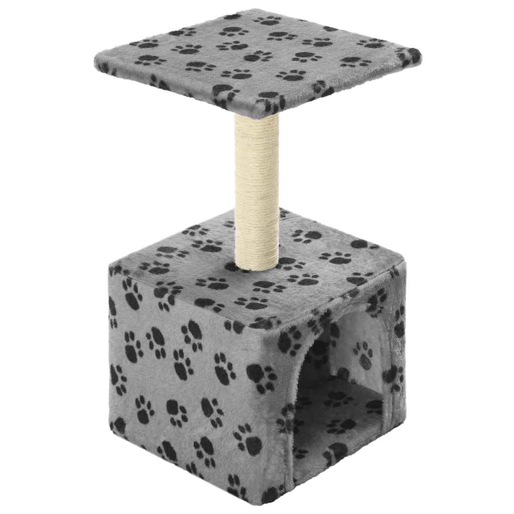 vidaXL Škrabadlo pro kočky sisalové sloupky 55 cm šedé s potiskem