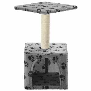 Škrabadlo pro kočky sisalové sloupky 55 cm šedé s potiskem - obrázek 3