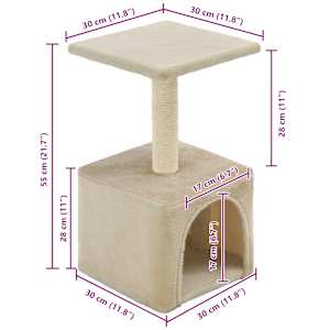 Škrabadlo pro kočky sisalové sloupky 55 cm béžové - obrázek 7
