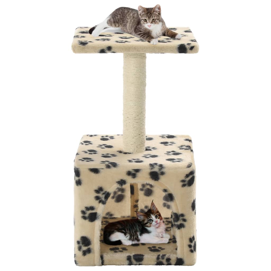 Ansamblu pisici stalp funie sisal bej 55 cm imprimeu labute