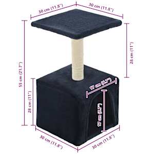 Škrabadlo pro kočky se sisalovými sloupky 55 cm tmavě modré - obrázek 7