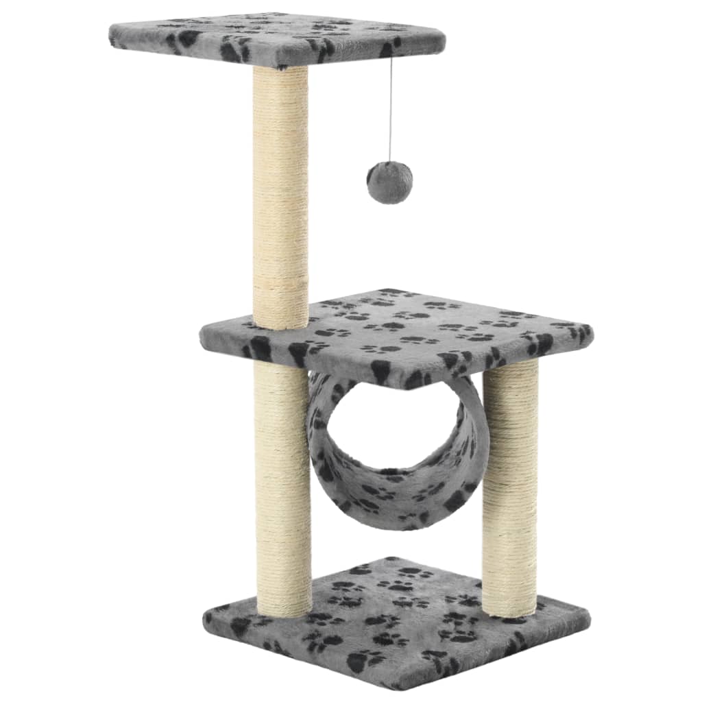 vidaXL Škrabadlo pro kočky sisalové sloupky 65 cm šedé s potiskem