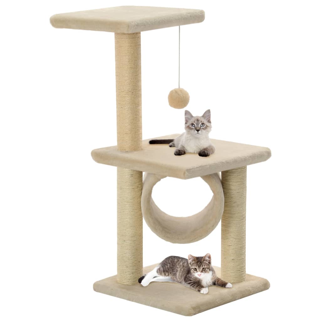 vidaXL Katzen-Kratzbaum Sisal 65 cm Beige