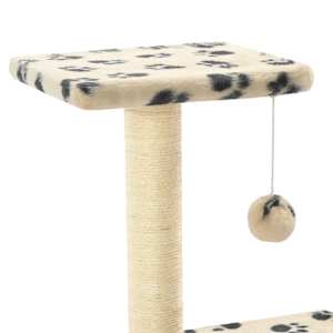 Škrabadlo pro kočky sisalové sloupky 65 cm béžové s potiskem - obrázek 4