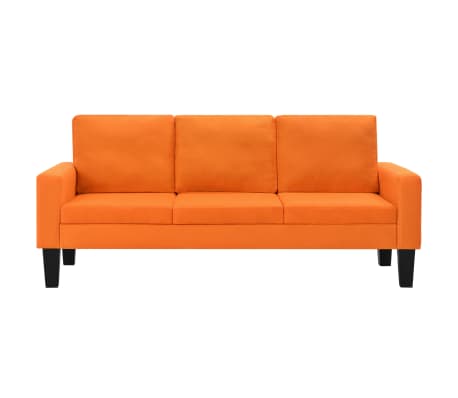 vidaXL Trivietė sofa, audinys, oranžinė