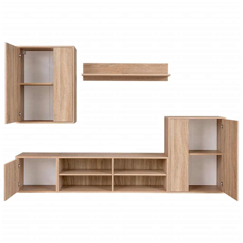 vidaXL Set mobilier sufragerie cu spațiu TV, 5 piese, stejar Sonoma