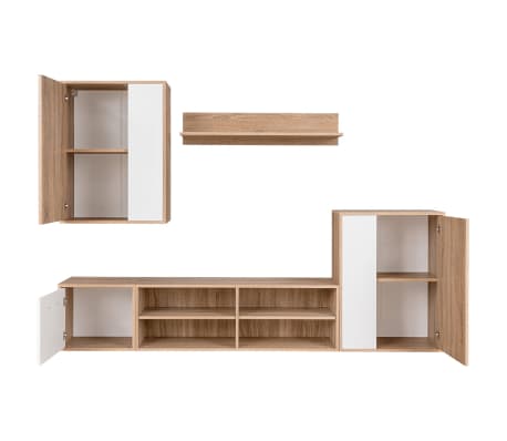 vidaXL Mueble de salón de pared para TV 5 piezas roble Sonoma