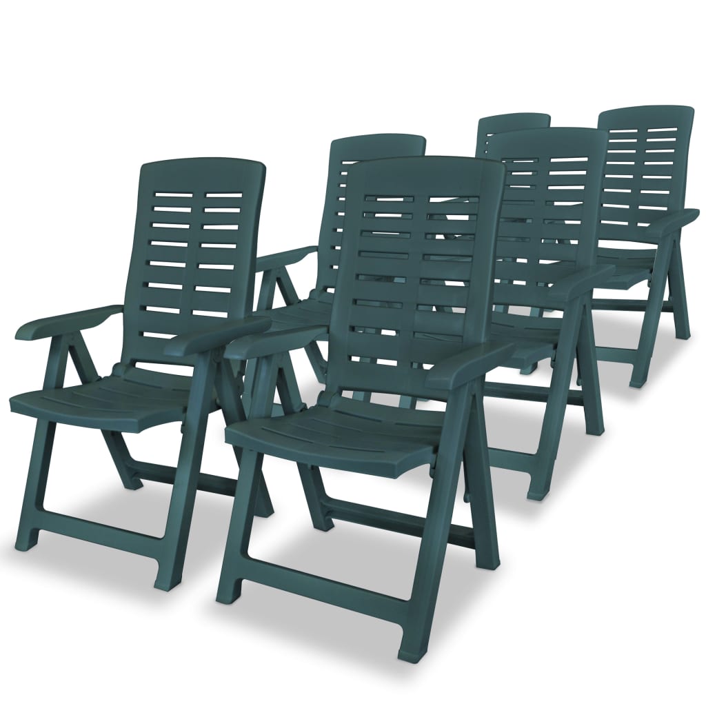 7: vidaXL havelænestole 6 stk. plastik grøn