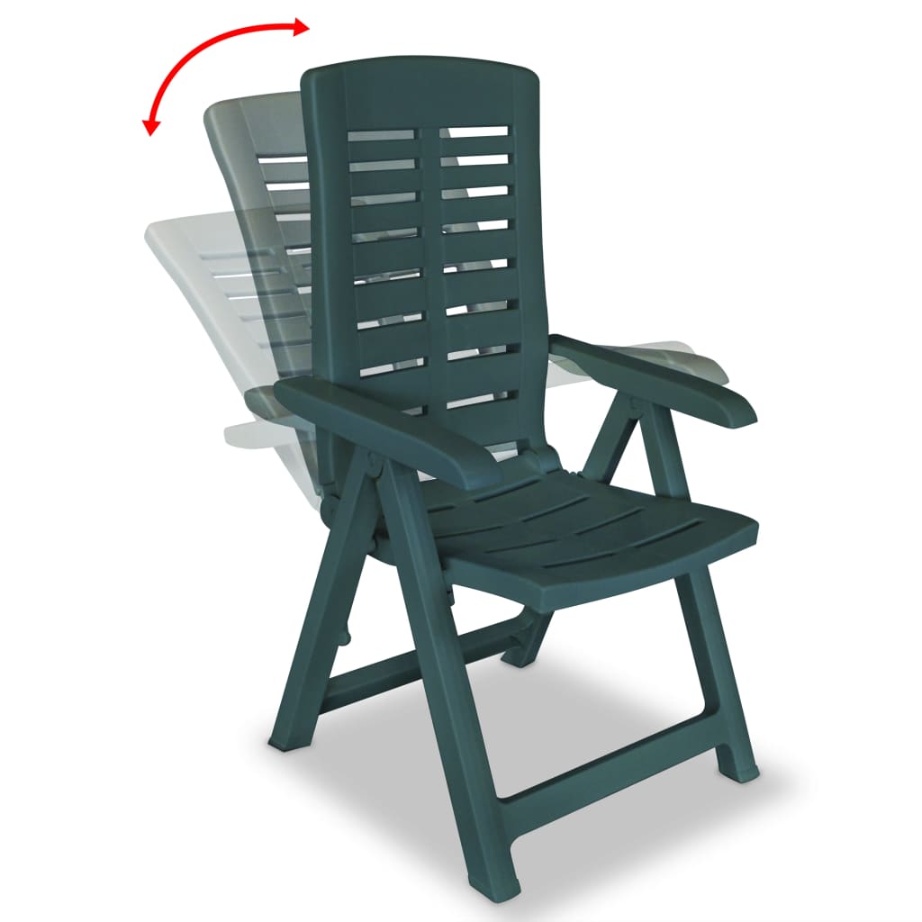vidaXL Tuinstoelen 6 st verstelbaar kunststof groen afbeelding
