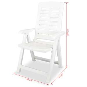 3dílný bistro set plastový bílý - obrázek 11