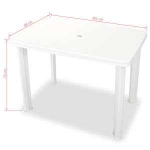 3dílný bistro set plastový bílý - obrázek 10