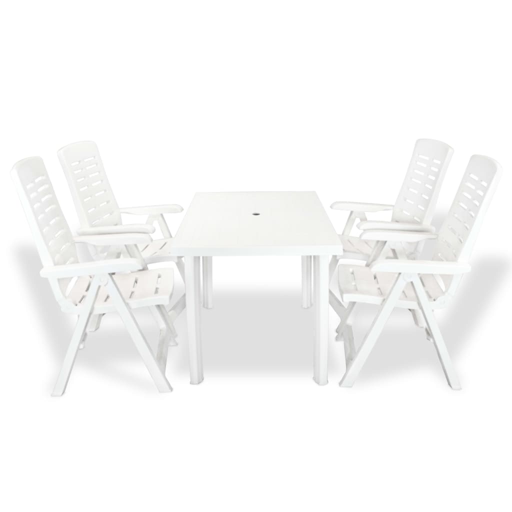 

vidaXL 5 Piece Patio Dining Set Plastic White