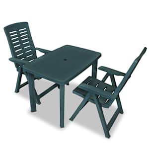 3dílný bistro set plastový zelený - obrázek 1