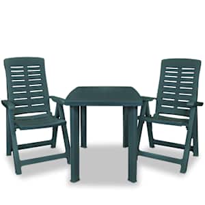 3dílný bistro set plastový zelený - obrázek 2