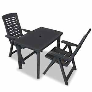 vidaXL 3-osaline bistroom&ouml;&ouml;bel, plast, antratsiit