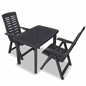 3dílný bistro set plastový antracitový - obrázek 1
