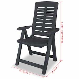 3dílný bistro set plastový antracitový - obrázek 11