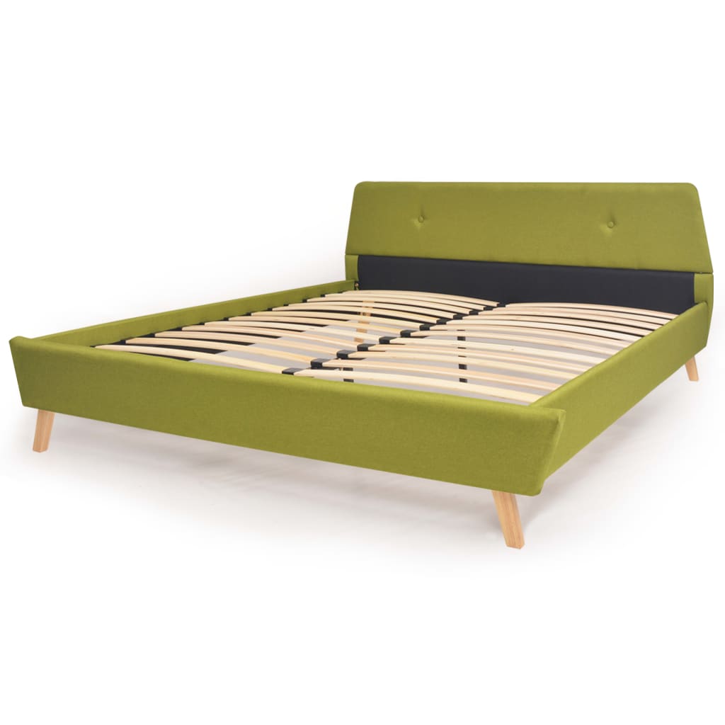 

vidaXL Bed met traagschuim matras stof groen 140x200 cm