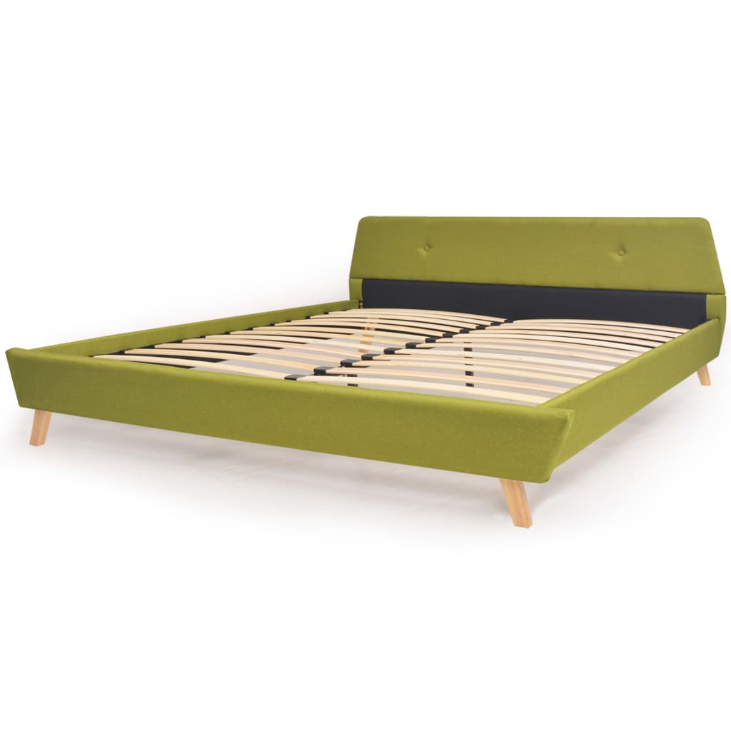 VidaXL - vidaXL Bed met traagschuim matras stof groen 180x200 cm