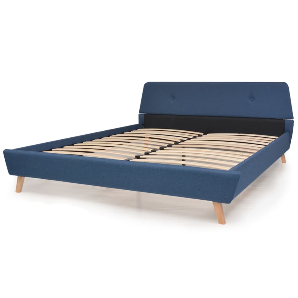 vidaXL Bed met matras stof blauw 140x200 cm