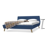 vidaXL Bed met matras stof blauw