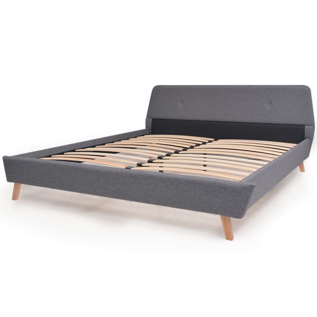 VidaXL - vidaXL Bed met traagschuim matras 140x200 cm stof lichtgrijs