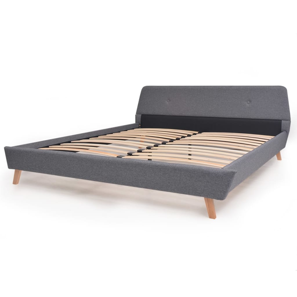 

vidaXL Bed met matras stof lichtgrijs 160x200 cm