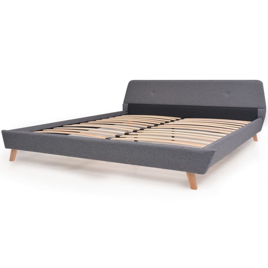 

vidaXL Bed met matras stof lichtgrijs 180x200 cm