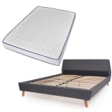vidaXL Lit avec matelas à mémoire de forme Gris foncé Tissu 140x200 cm