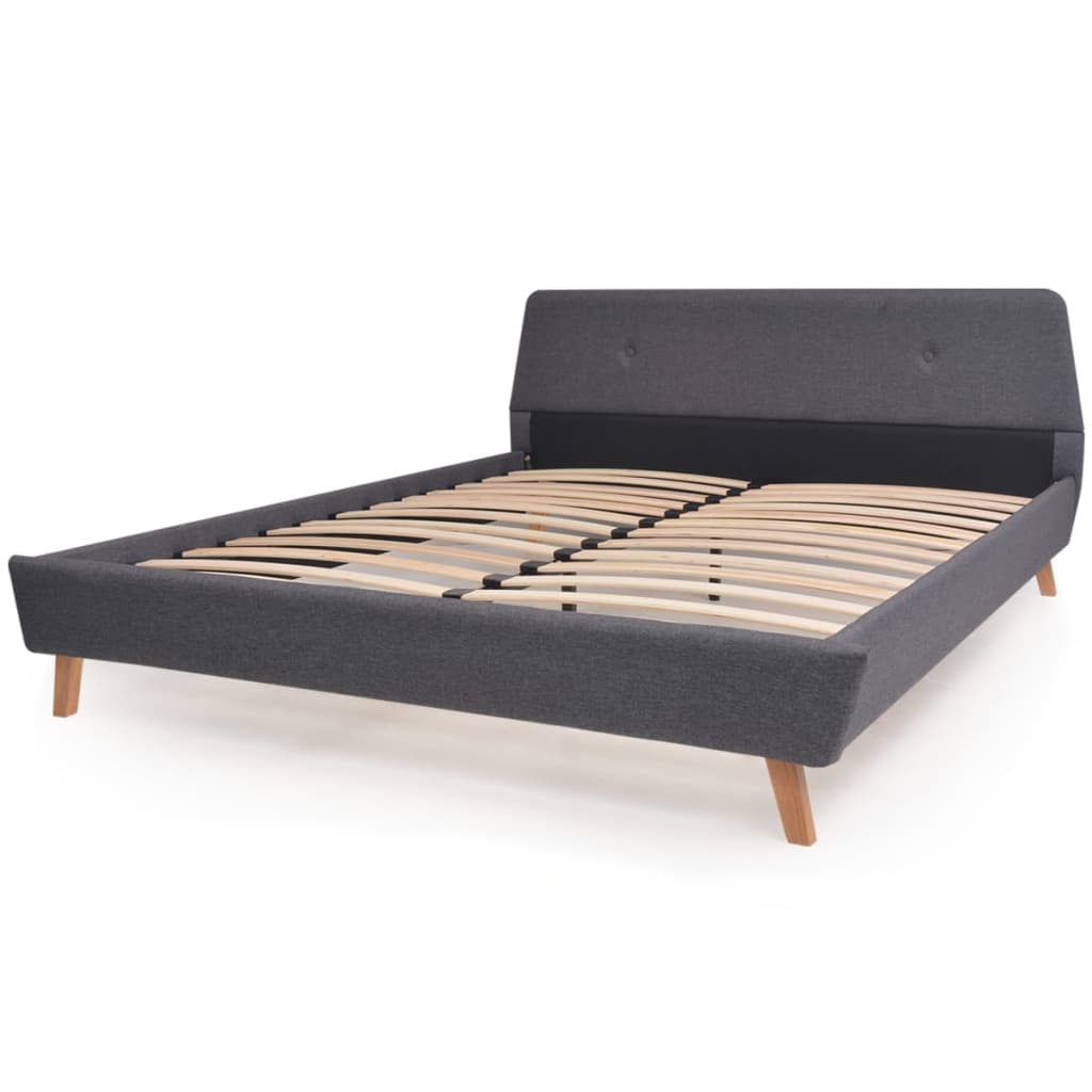 VidaXL - vidaXL Bed met traagschuim matras 140x200 cm stof donkergrijs